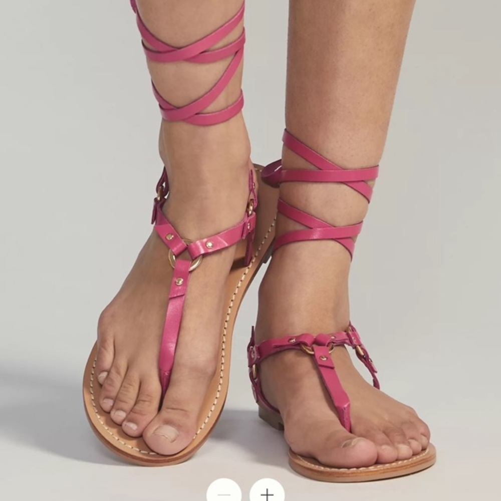 NWT Anthropologie Pilcro Harness Tie Up Gladiator Bohemian Sandals - Pink!